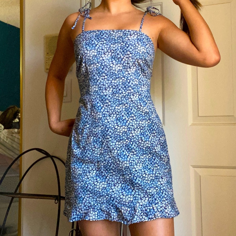 Blue floral dress